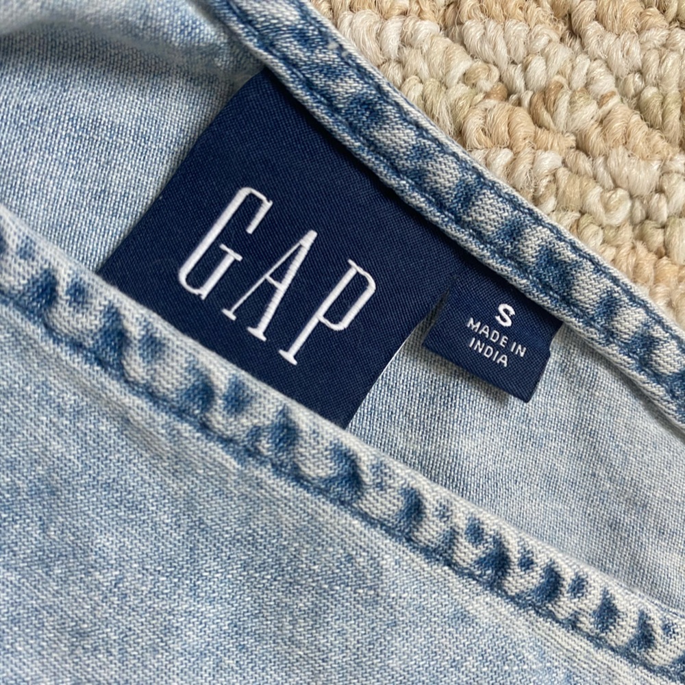 GAP | 100% Cotton Denim Tiered Tank Top Size Small - Picture 10 of 15